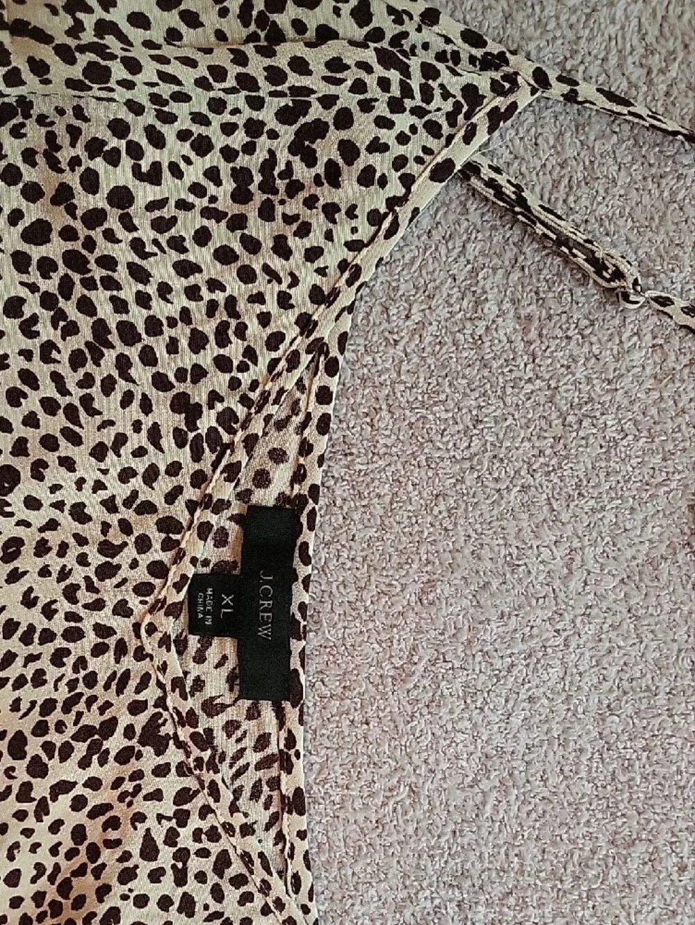 J. Crew Cream and Brown Leopard-Print Silk Cami